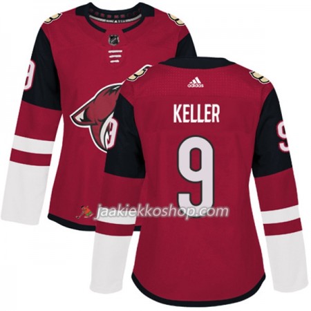 Nainen NHL Arizona Coyotes Pelipaita Clayton Keller 9 Adidas 2017-2018 Maroon Authentic